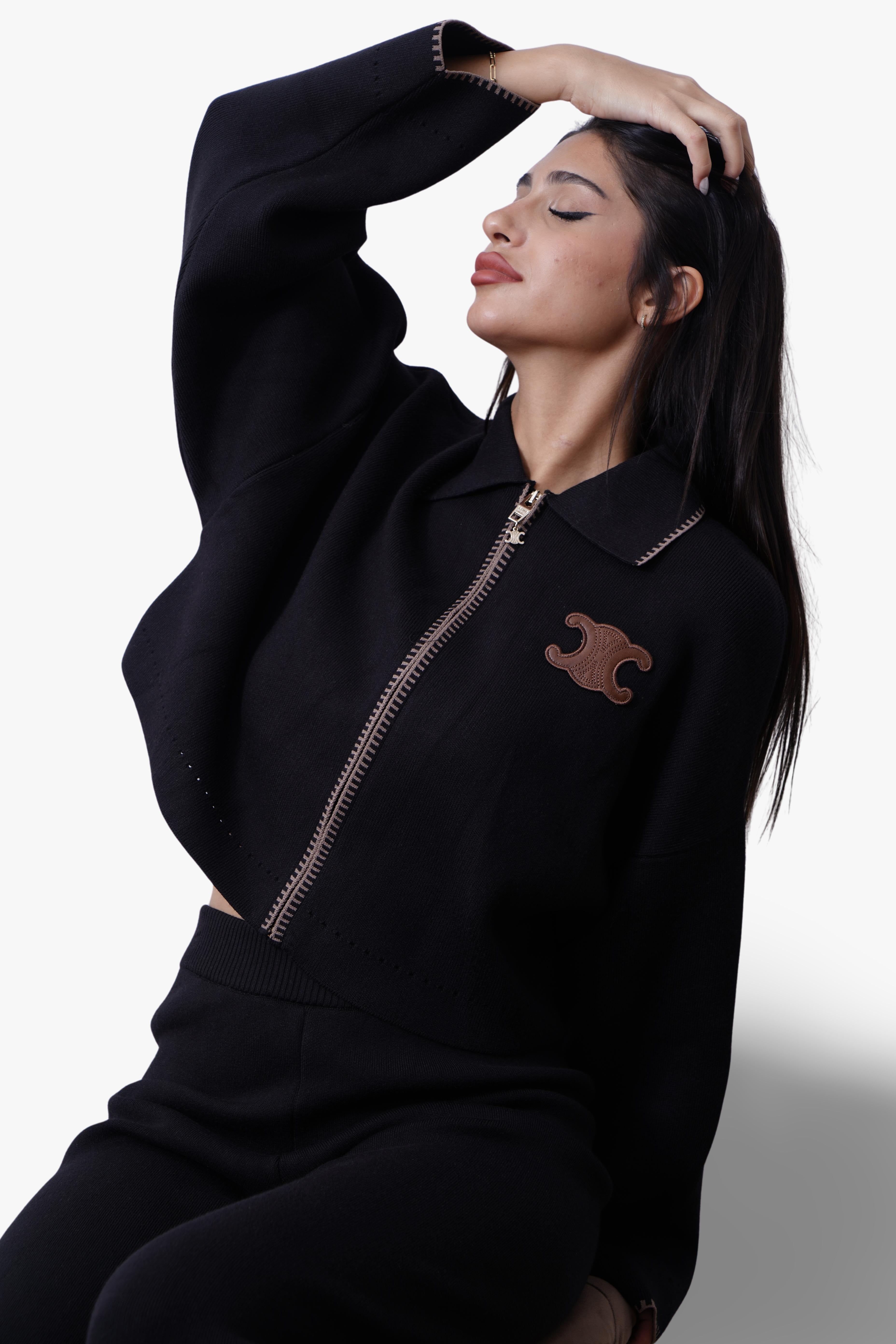 Celine Cropped Zip-Up Set