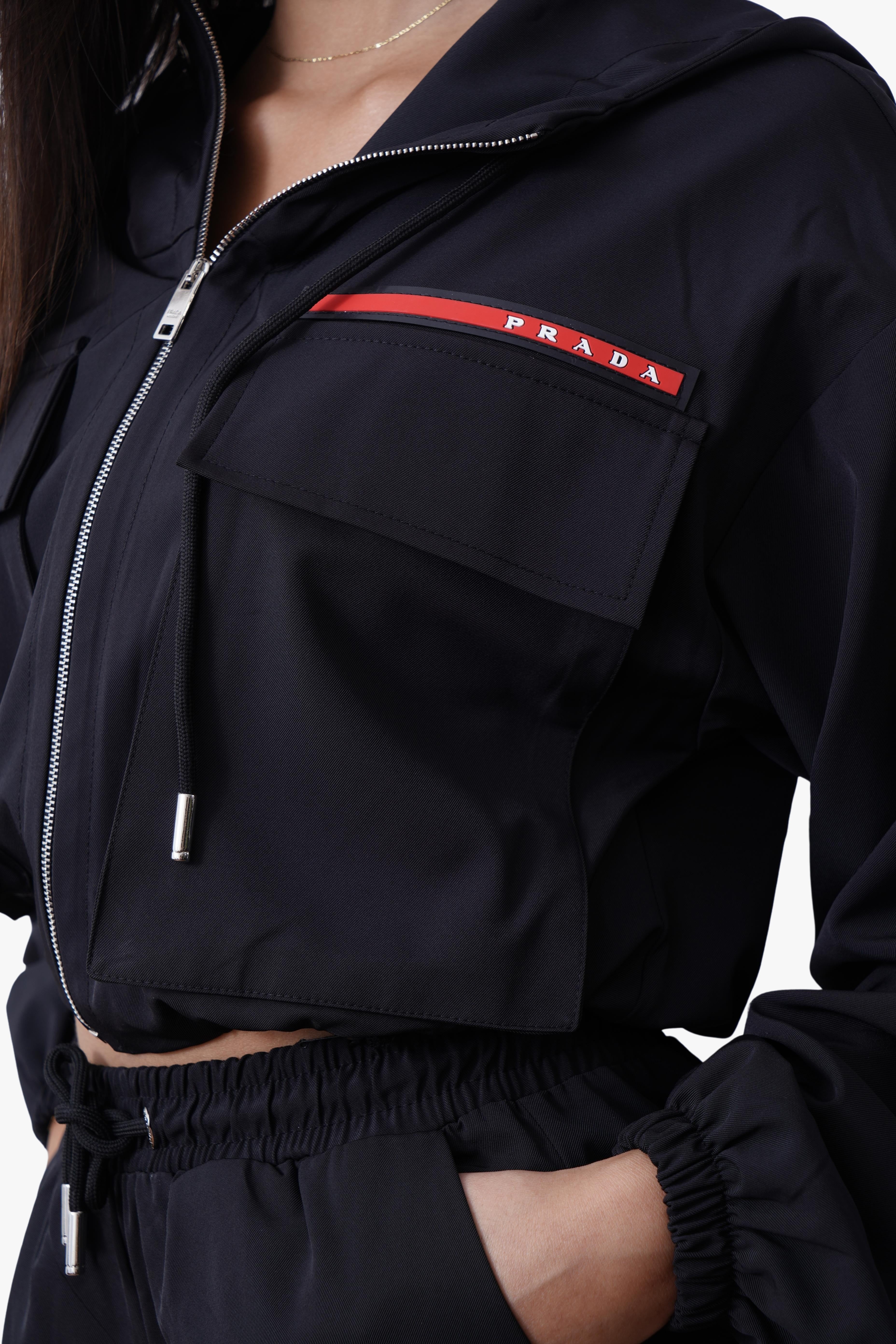 Prada Black Hooded Set