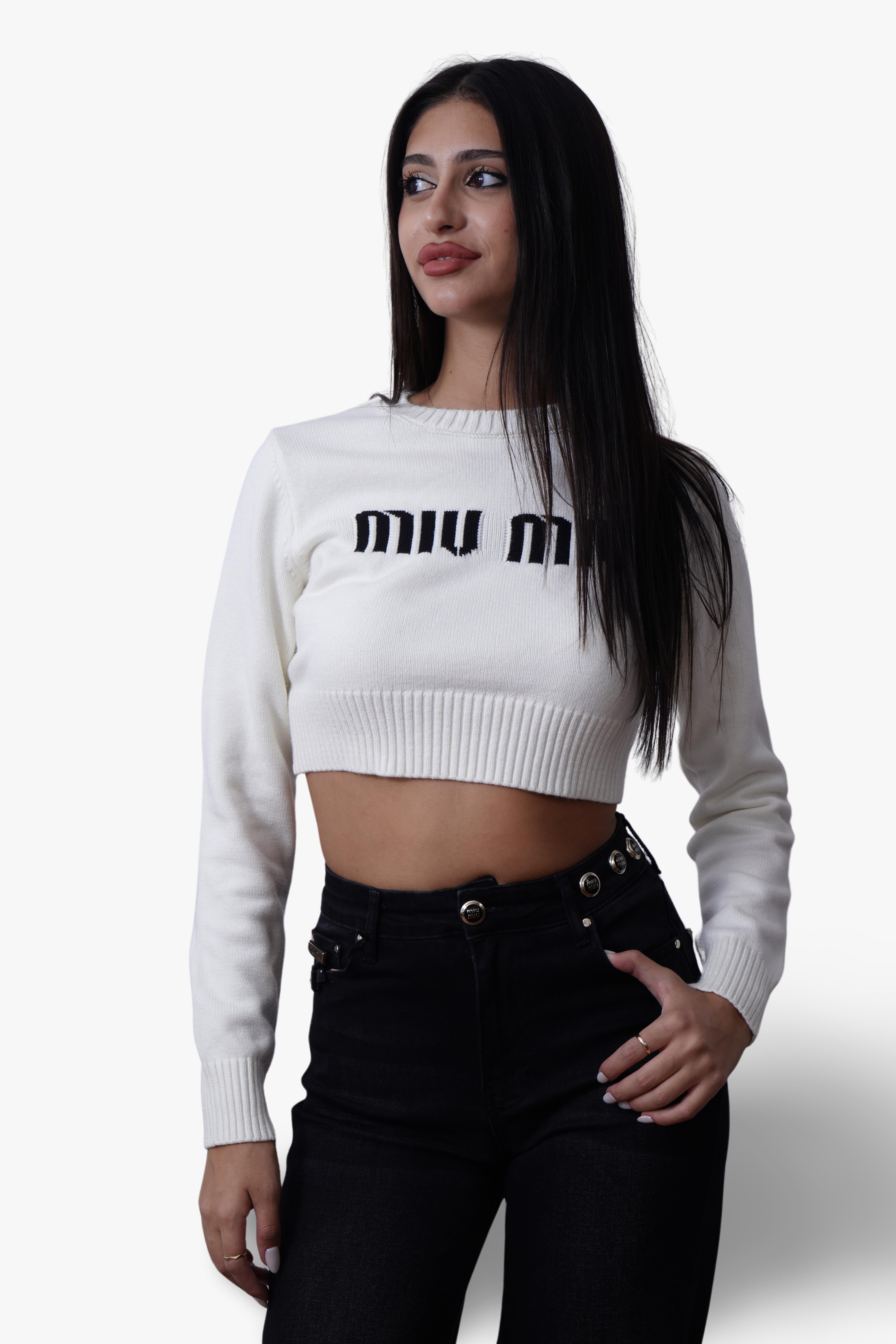 Miu Miu Cropped Logo Knit