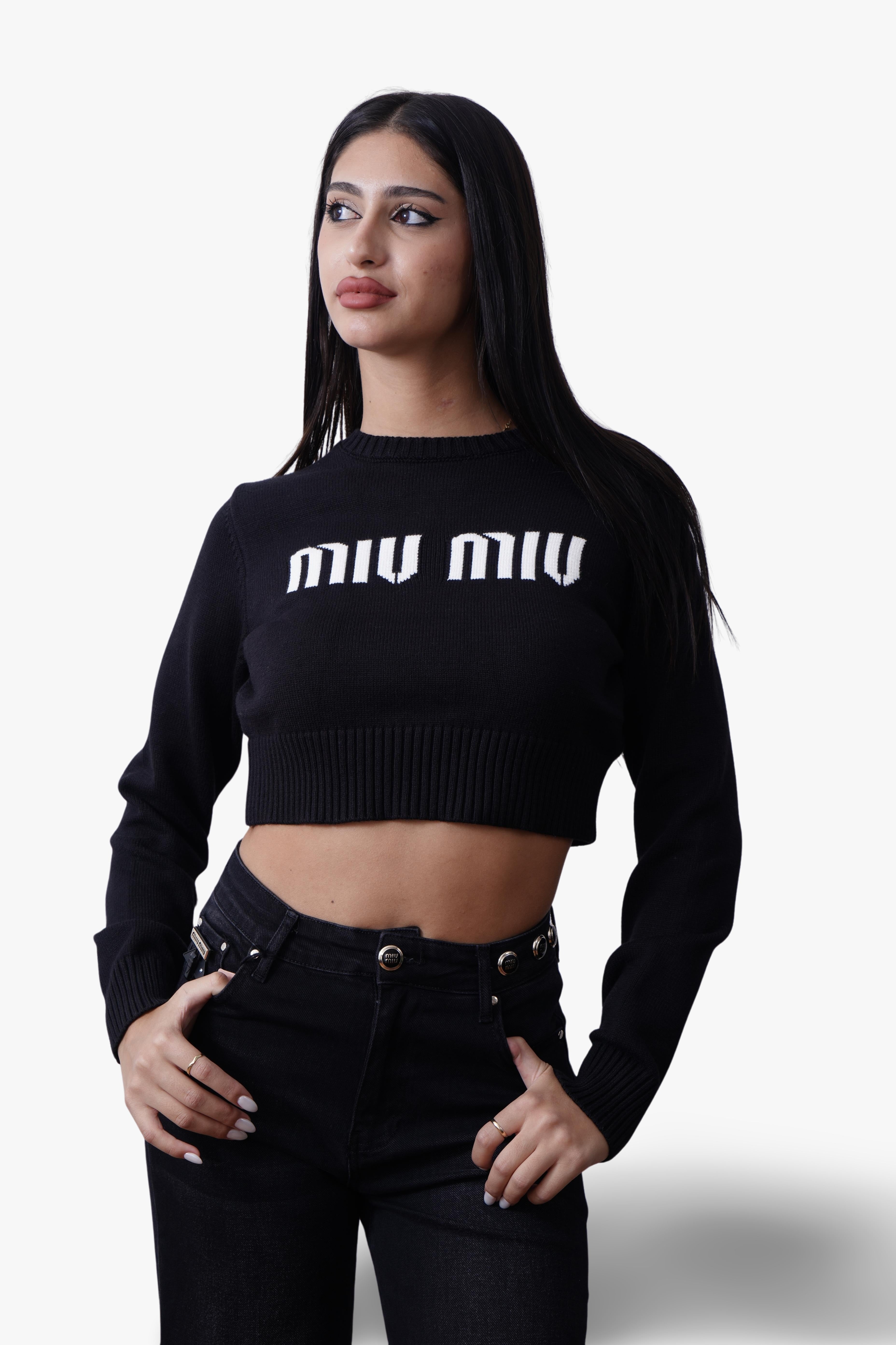 Miu Miu Cropped Logo Knit