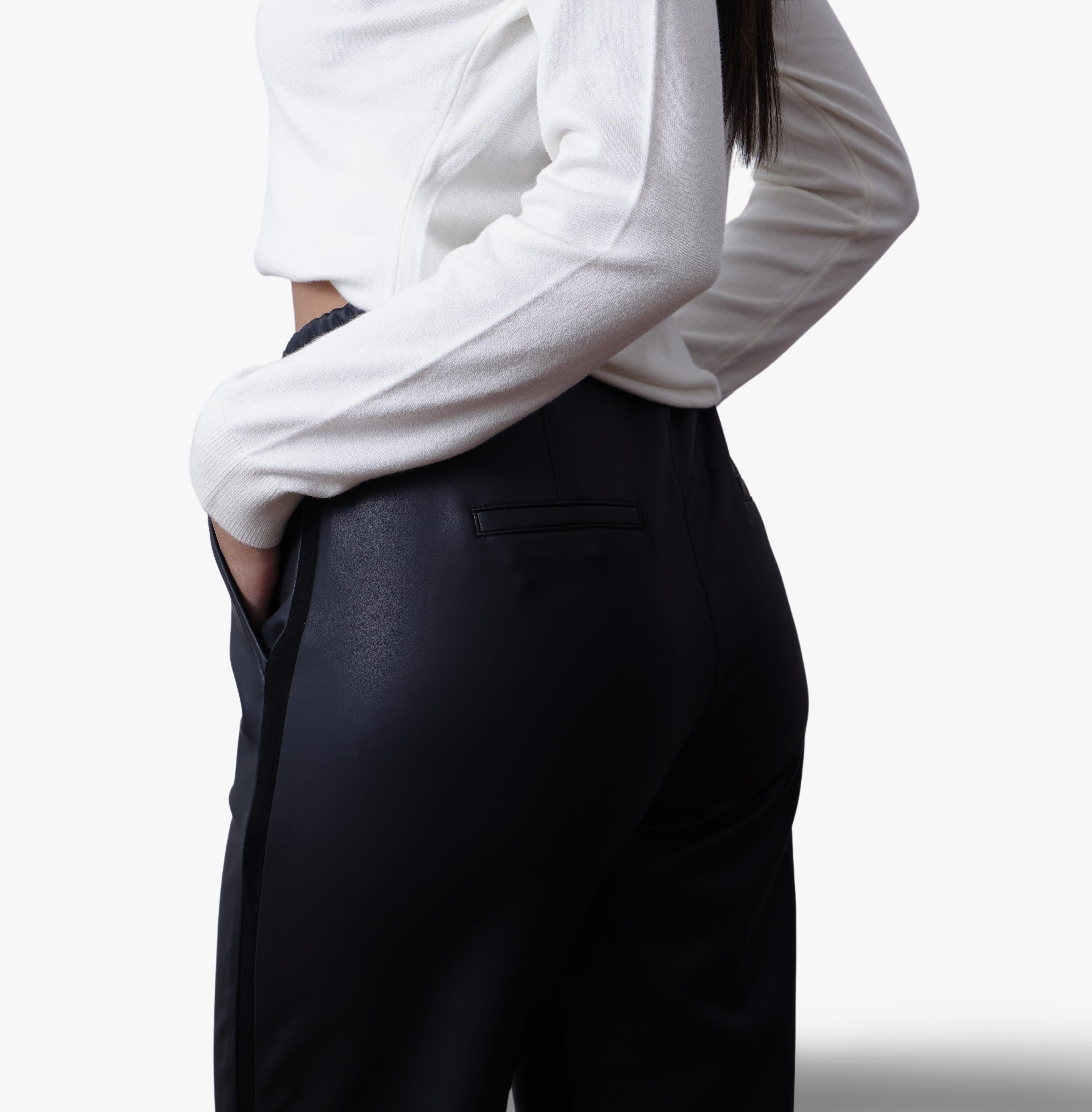 Leather Straight-Leg Pants
