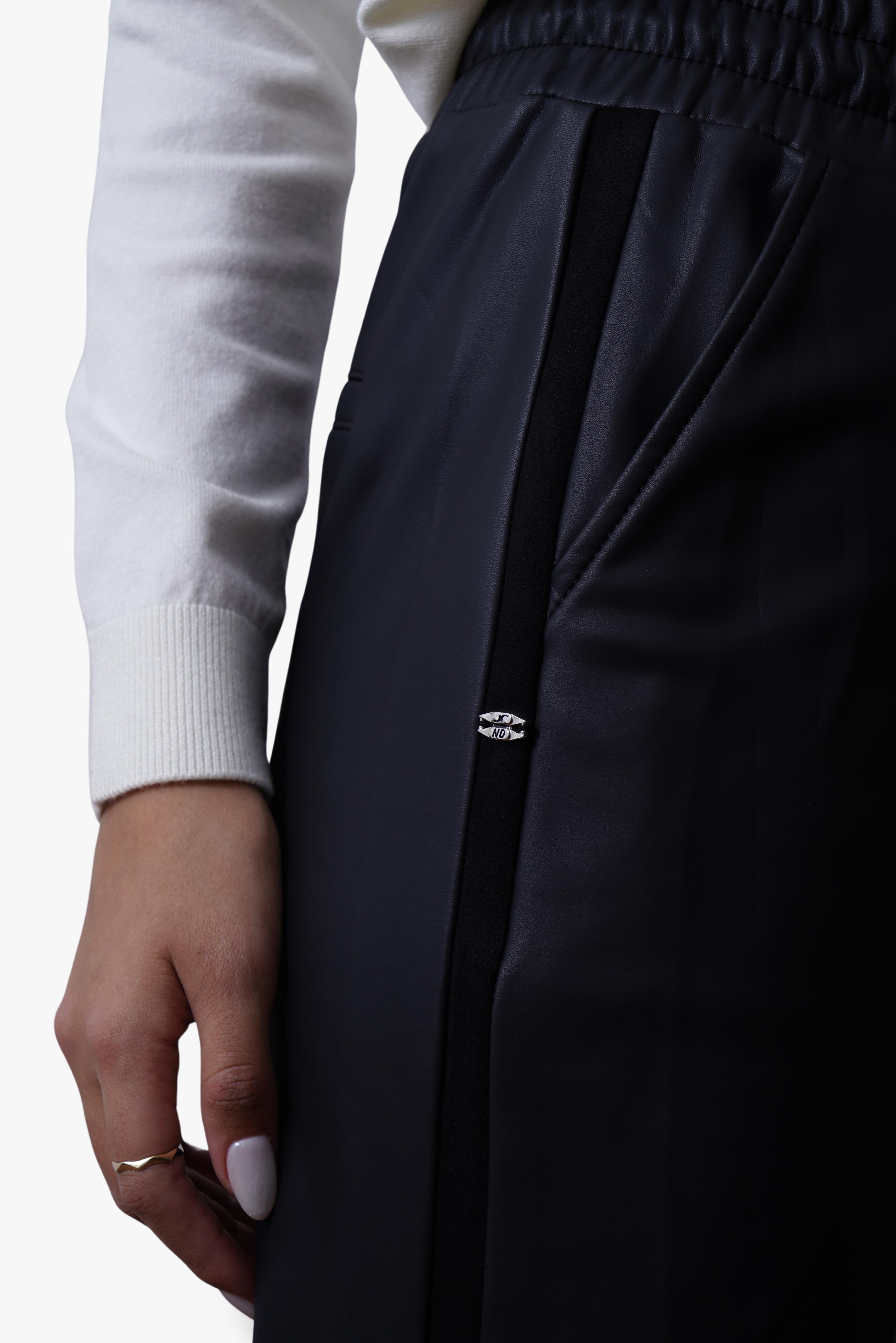 Leather Straight-Leg Pants