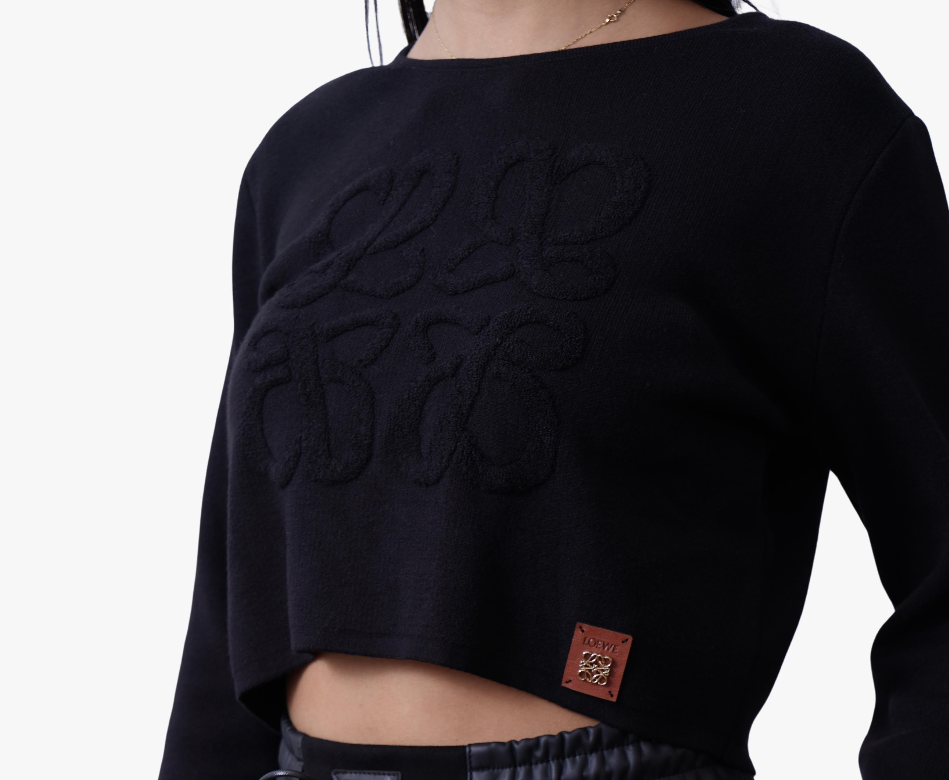Loewe Cropped Logo Knit Sweater