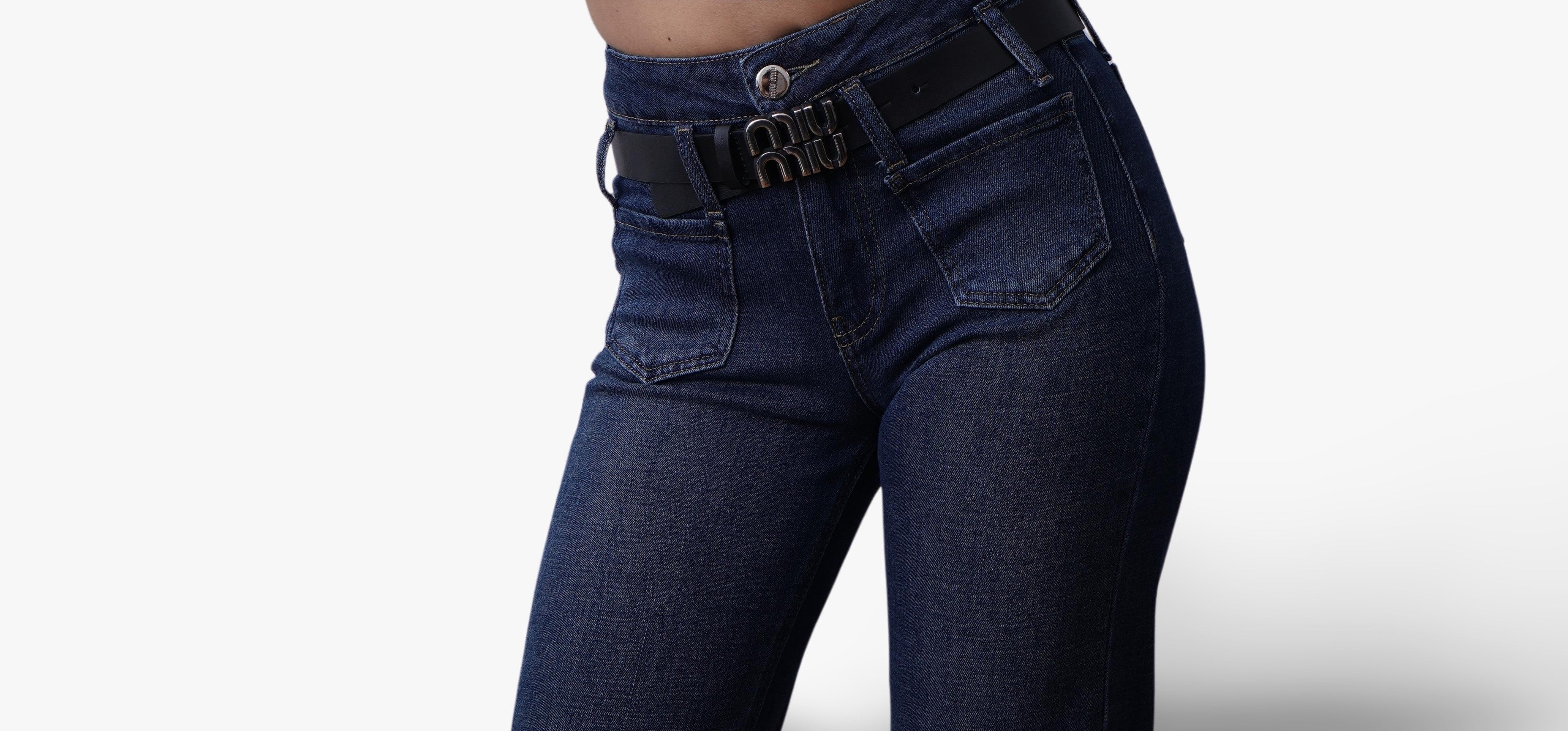 Miu Miu Straight-Leg Jeans with Belt