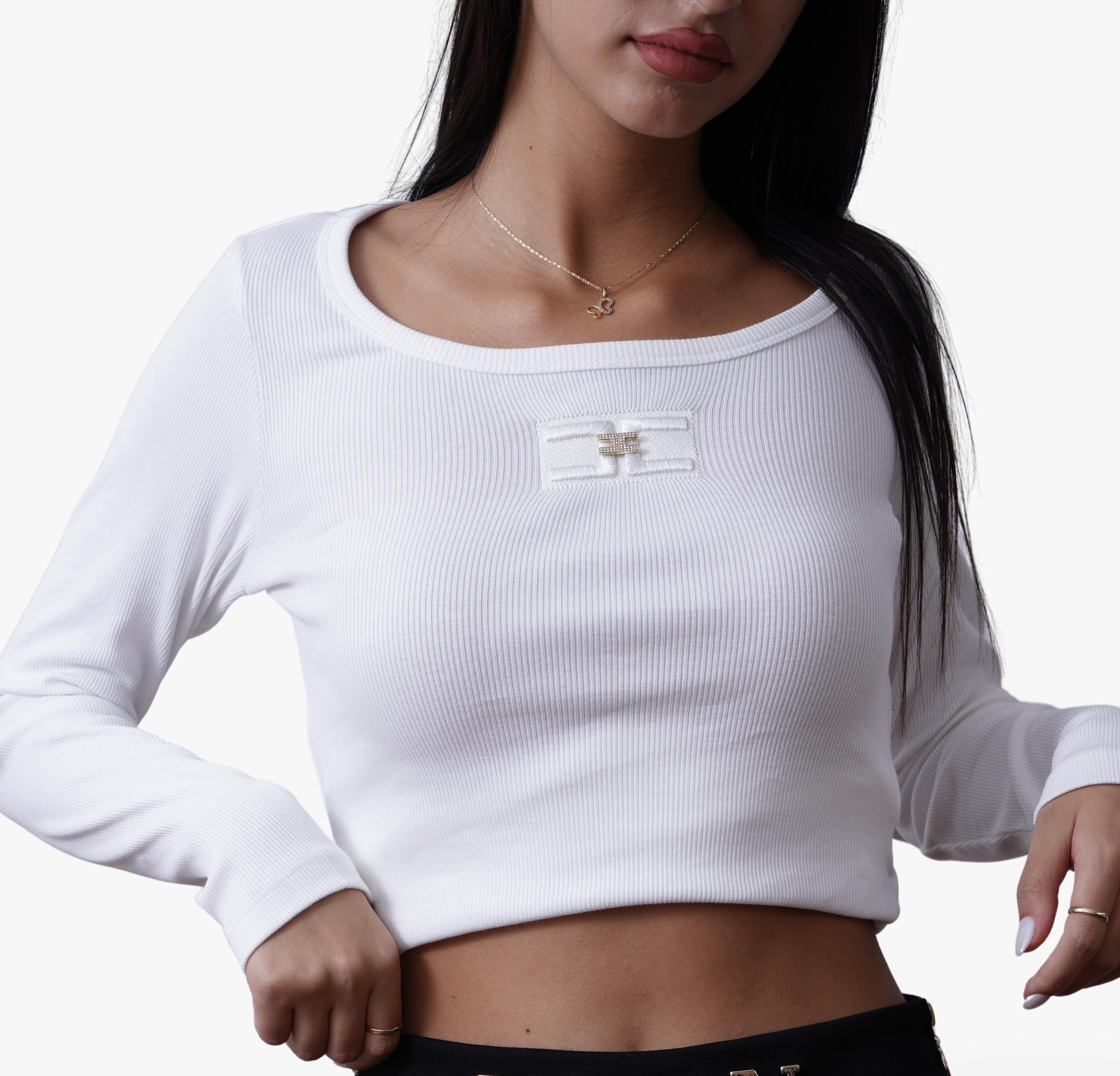 Elisabetta Franchi Ribbed Crop Top