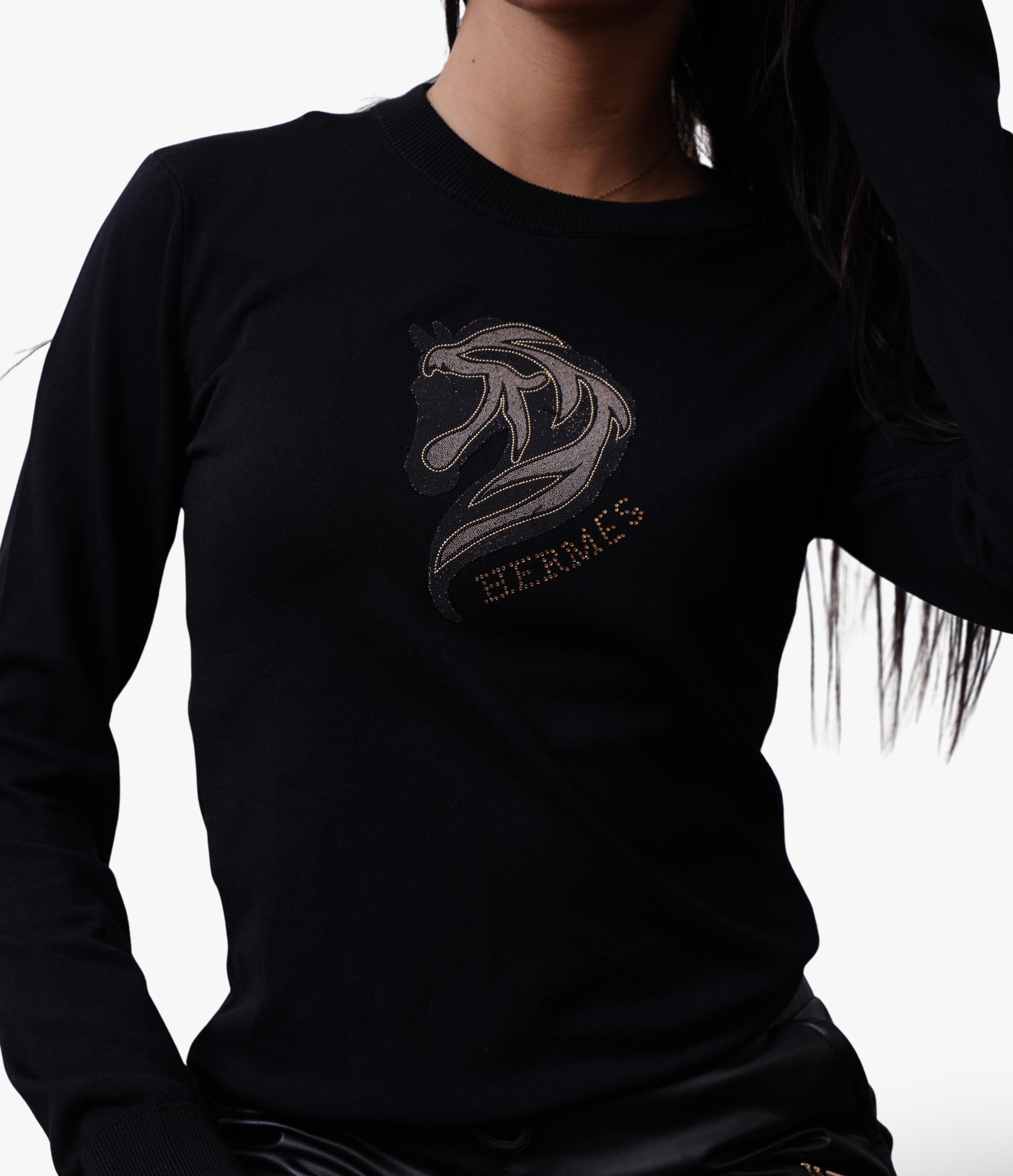 Hermès Logo Embroidered Knit Top