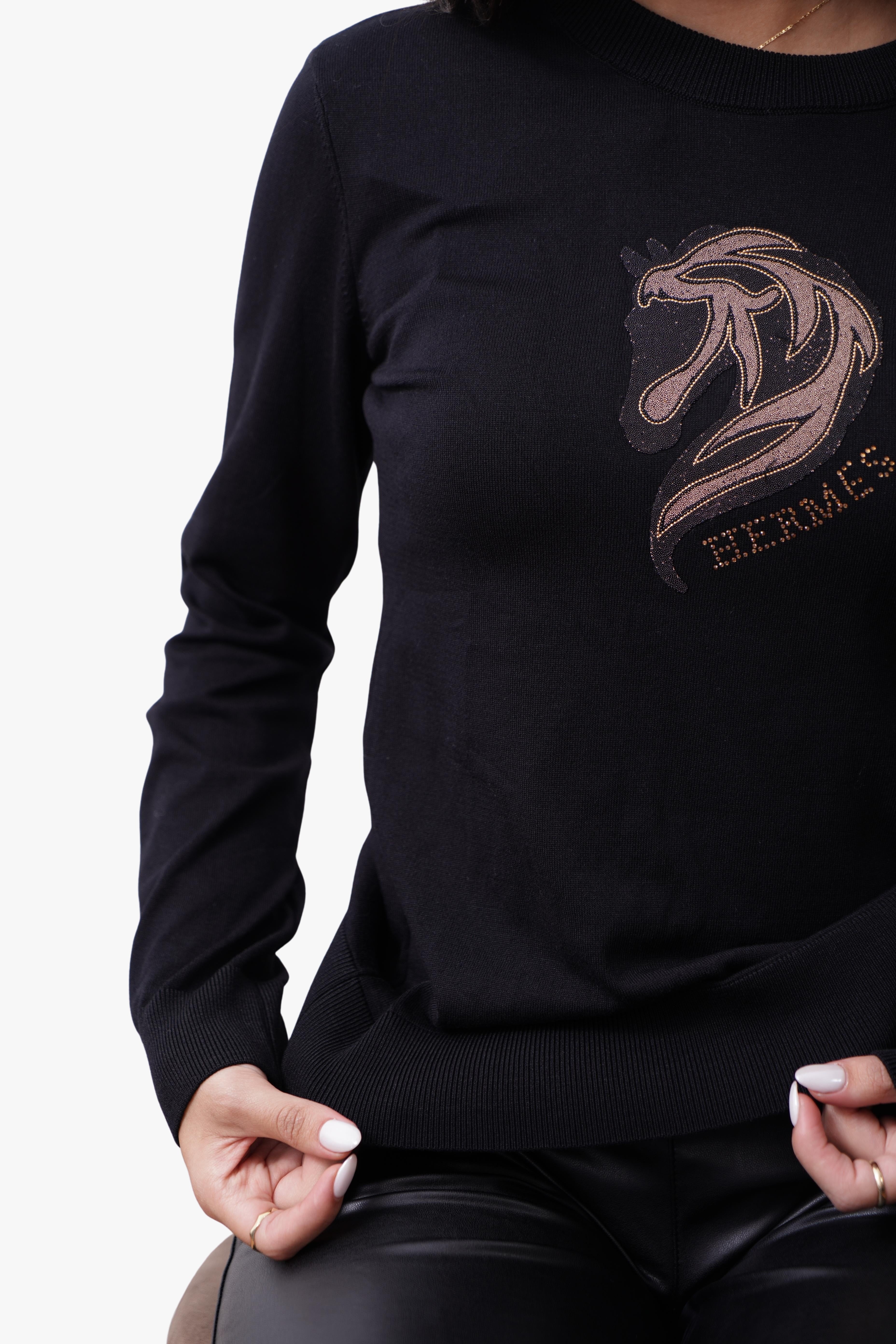 Hermès Logo Embroidered Knit Top